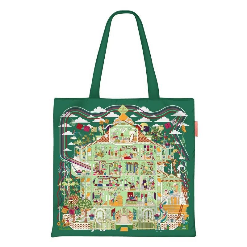 Printed Canvas Bag Women's Hand Bag Large Capacity Student Tutoring Shoulder Bag