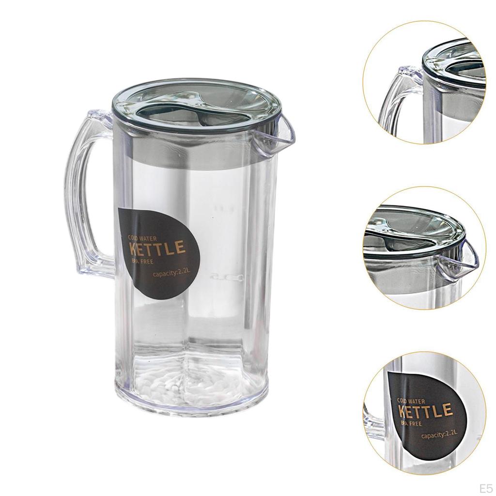 2200ml Clear Water Container with Handle Ideal for Cold Drinks
