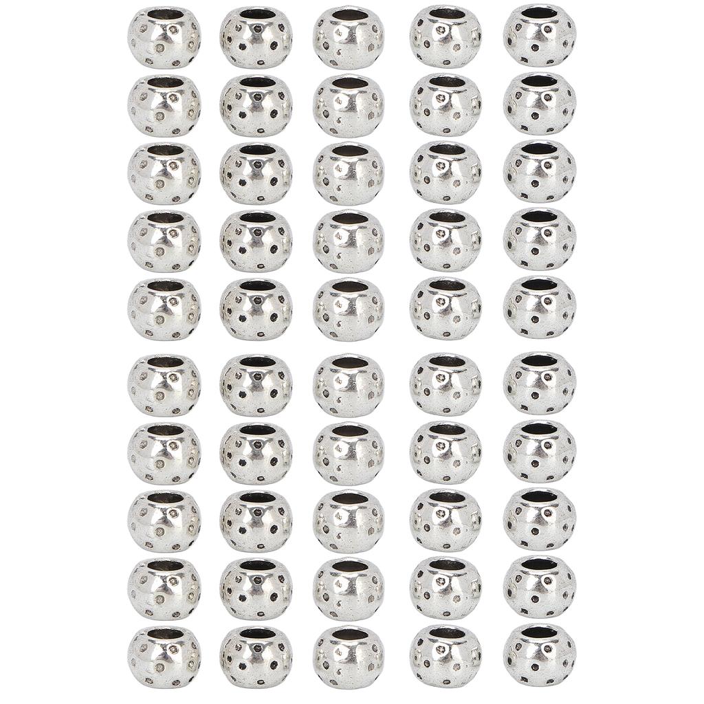 50pcs Alloy Beard Bead Exquisite Hair Tube Beads for Hair Braiding Bracelet Necklace Jewelry DIY