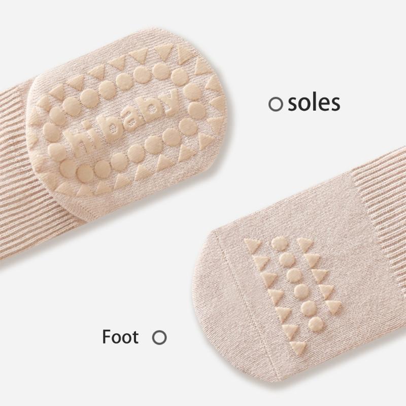 Anti-Rutsch Boden Socken für Kleinkind Mädchen Jungen Unisex Überknie Socken Säugling gekämmte Baumwolle Gummisohlen Socken für Innen