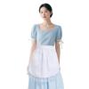 Beautiful Maid Apro Woman Half Waist Cooking Kitchen Black White Lolita Maid European Style Ruffled Cute Pockets Aprons