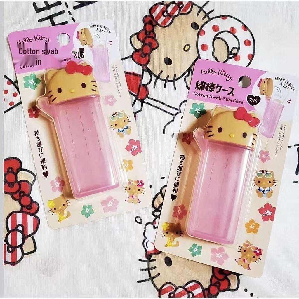 Hello Kitty My Melody Cartoon Cotton Swab Storage Box - Resin Creative Cosmetic Travel Holder