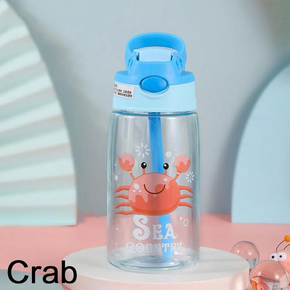 1PC Kids Water Sippy Cup Kids Water Bottle with Straw and Handle Portable Drinking Bottle Cup Children