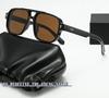 Retro Double Bridges Square Women Sunglasses Fashion Polarized Clear Ocean Lens Shades UV400 Men Rivets Punk Sun Glasses UV400