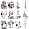 925 Silver Little Flying Pig Dinosaur Chameleon Charm Pendant For Original Bracelet Female Jewelry Exquisite Gifts