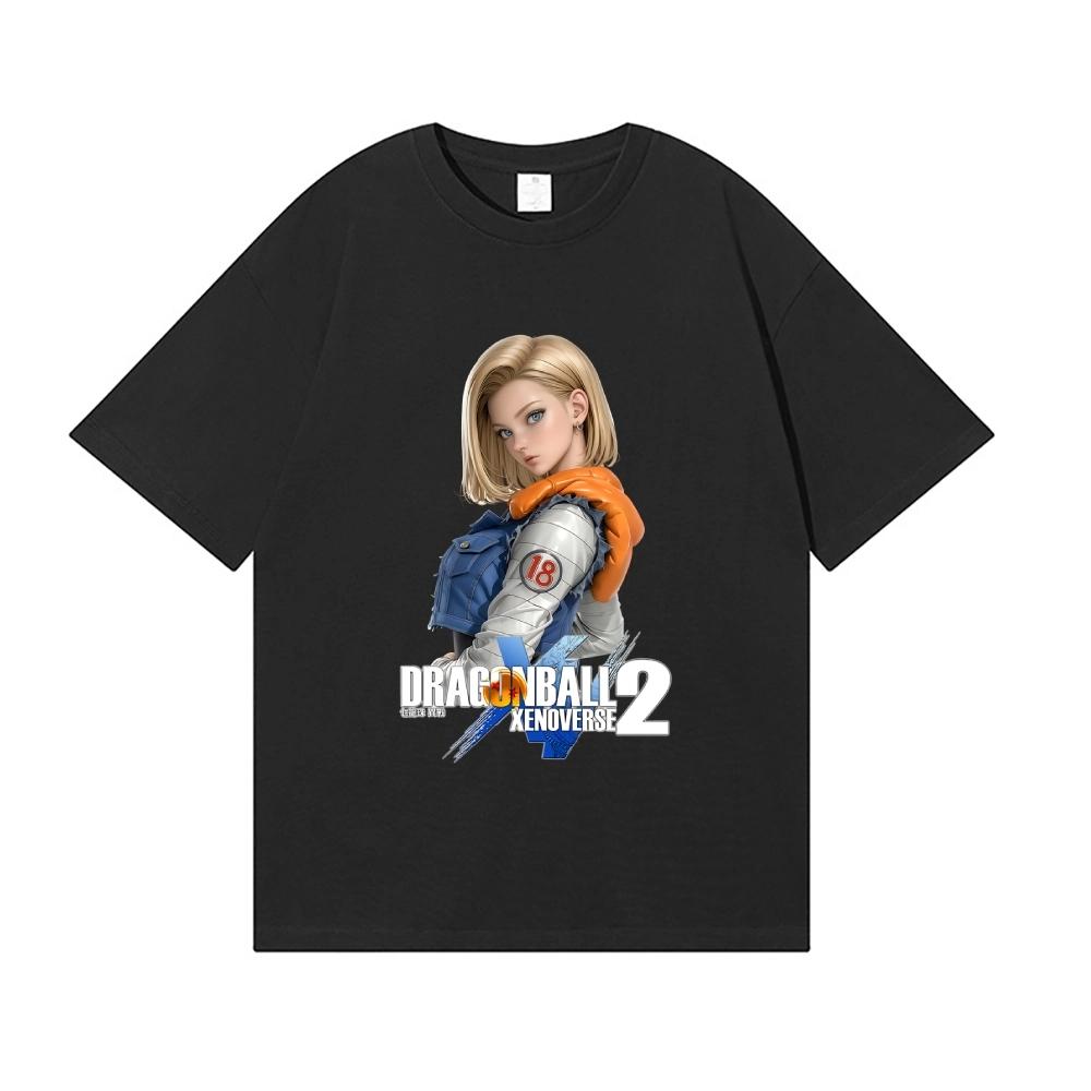 

2026 New Dragon Ball Android 18 Japanese Style Classic Print Tshirt Short Sleeve Tshirt Mens and Womens Tshirt Mens Tops S
