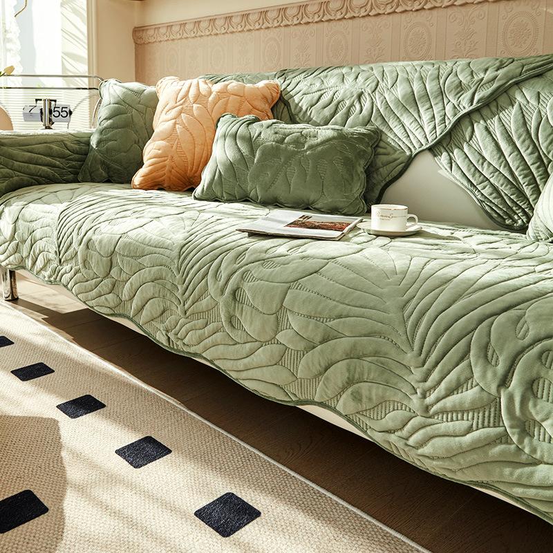 

Толстая Теплая Подушка для Дивана Зимняя Короткая Плюшевая Наволочка Полотенце Чехол на Диван Простой Нескользящий Полностью Закрывающий 70*70cm