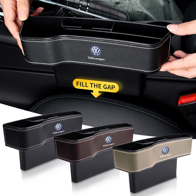 Car Seat Crevice Storage Box Seat Gap Slit Pocket Catcher Organizer For Volkswagen Golf GTI MK1 MK2 MK3 MK4 MK5 MK6 MK7 MK8