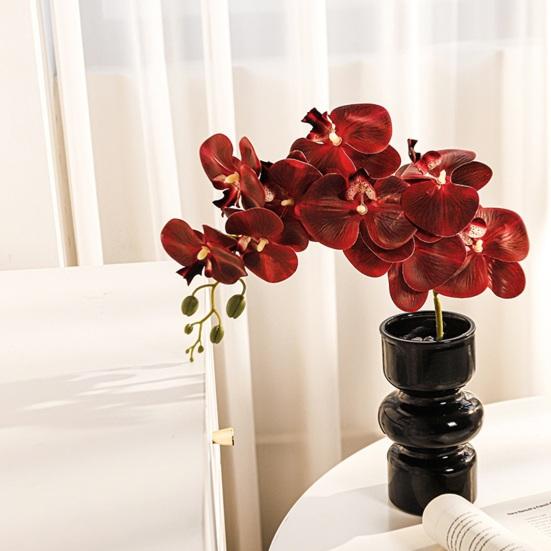 Konstgjorda Phalaenopsis-blommor 10-huvudiga stjälkar 3D-utskrift Realistiska konstgjorda orkidéer för vardagsrum, bröllopsfest, bordsdekoration
