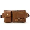 Luufan Waist Bag Leather 2way Waist Pouch Genuine Leather Body Bag Cowhide Crossbody Bag One Shoulder Bag Lightweight Crossbody Bag Smartphone