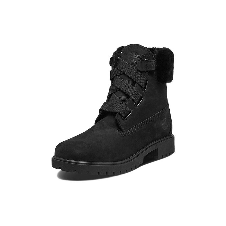 Timberland Plush Waterproof 6 Inch Boots Short Wide Women boots Black A25AM
