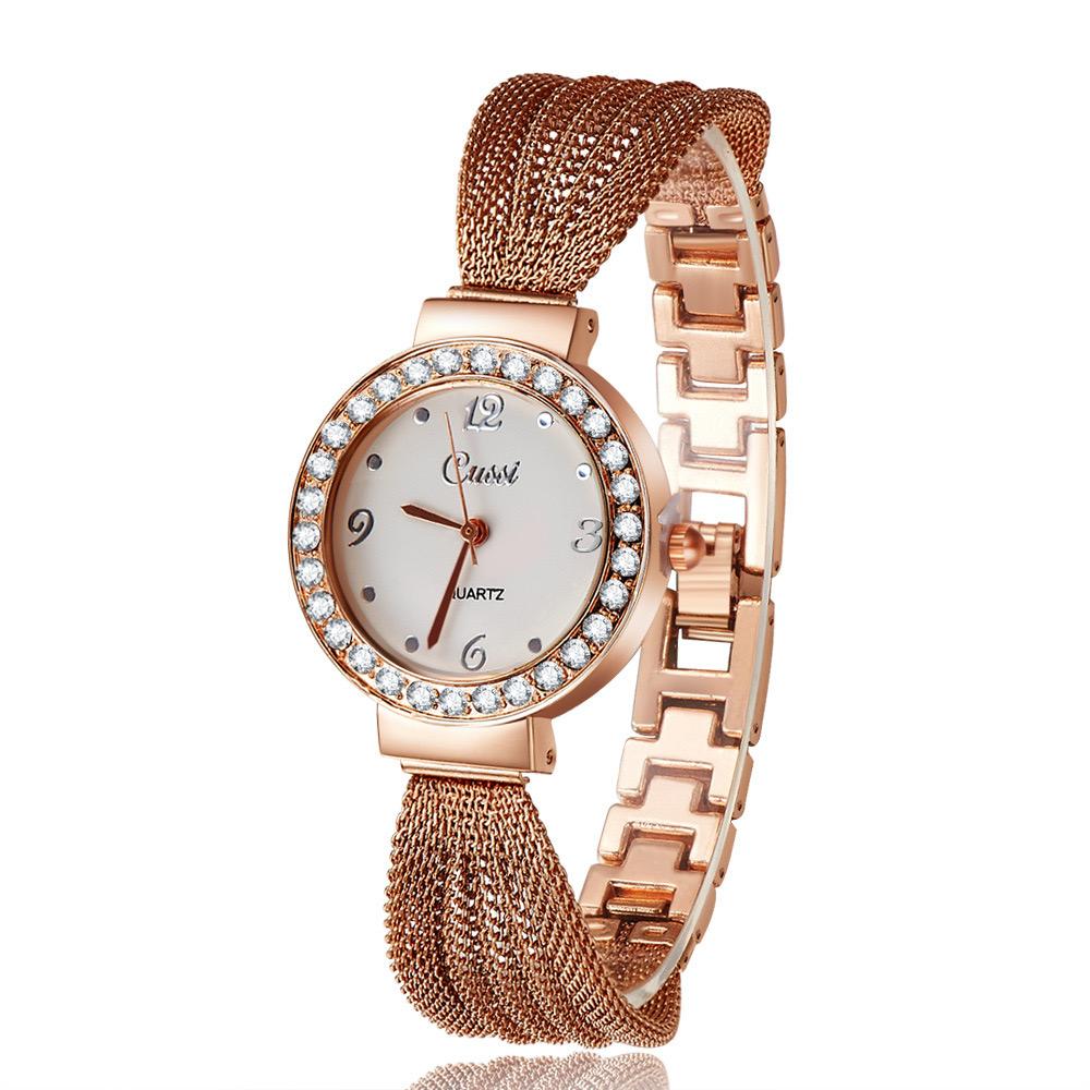Luxury Fashion Women's Quartz Watch Version Creative Girls' Watch Fashion Mesh Strap Ladies Bracelet Watch