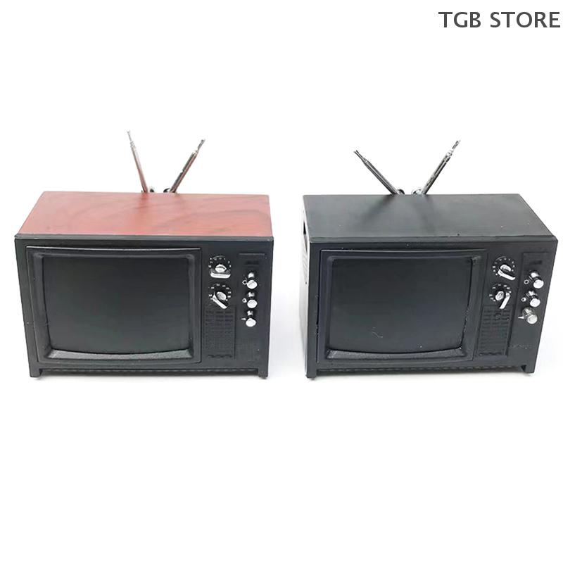 1Pc Random 1:12 Miniature Vintage TV With Picture Furniture Model Dollhouse Television House Decor Toy