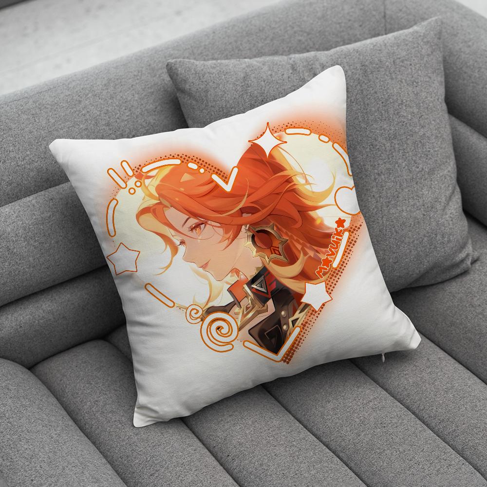 GGenshin Impact Mavuika Housse d'oreiller Étuis à coussin doux pour Décoration de canapé de ferme Décorations d'intérieur et Protection