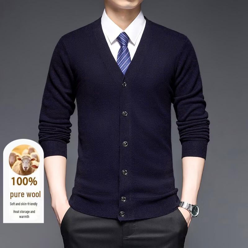 Hengyuanxiang Men's V-Neck Pullover Knit Sweater