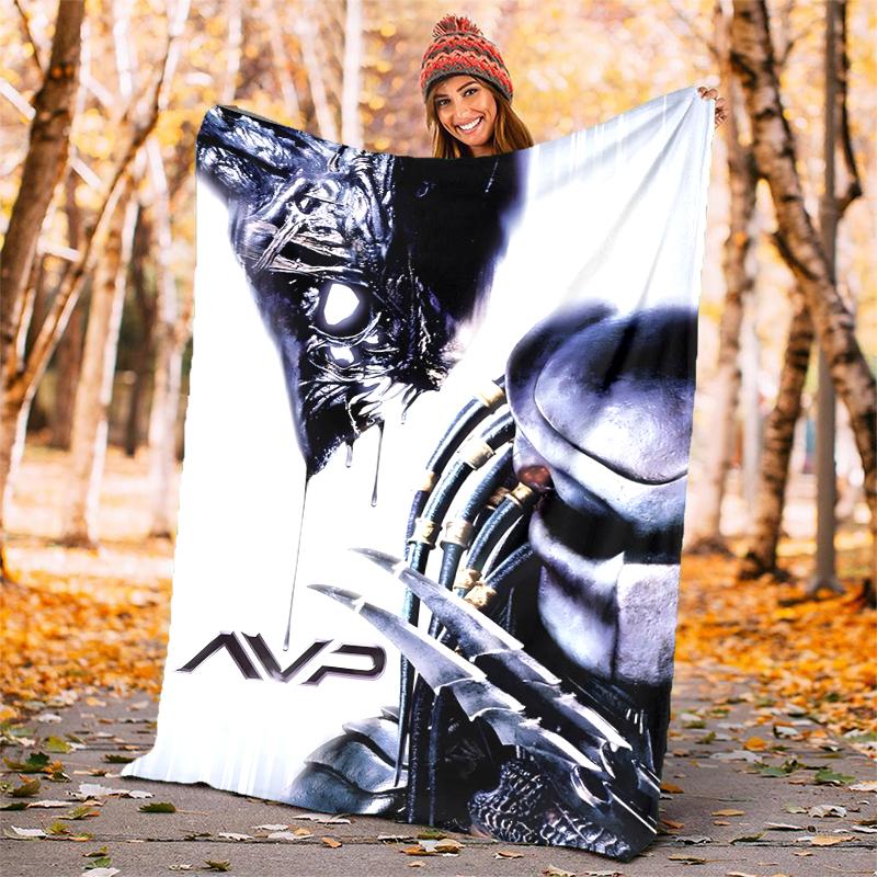 Alien Flannel Blanket Soft Warm All-Season Throw, Design for Camping, Car Travel, Hiking Sofa, Bed, Office Perfect Gift for Parties