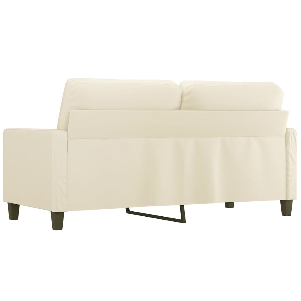 2 Seater Sofa Cream 140 cm Faux Leather