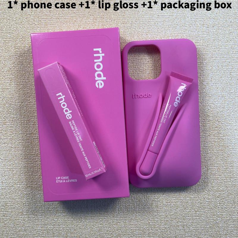 

Rhode Блеск для губ Силиконовый 3D Чехол для мобильного телефона для iPhone 14 Plus Подарок Красочный Shortcake