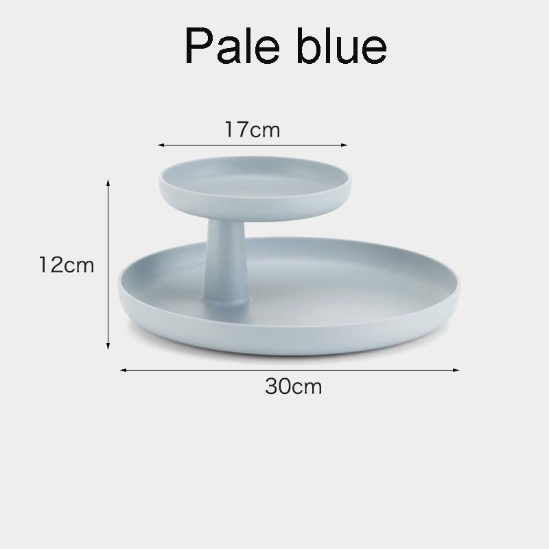 Rotary Scandinavian Style Storage Tray Stock Jewel Case Rack Round 2 Layers ABS Plastic Fruit Dish for home decoration