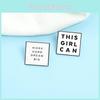 Stylish This Girl Can Geometric Brooch Badge Unique Alloy Enamel Pin For Unisex Fashion