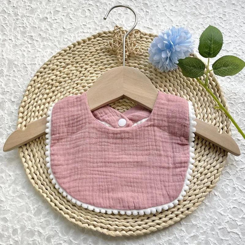 Băieți și fete, din bumbac pur, colorat de bomboane, bavetă confortabilă pentru saliva pentru bebeluși, prosop din dantelă solidă pentru saliva, prosop pentru saliva, pentru copii