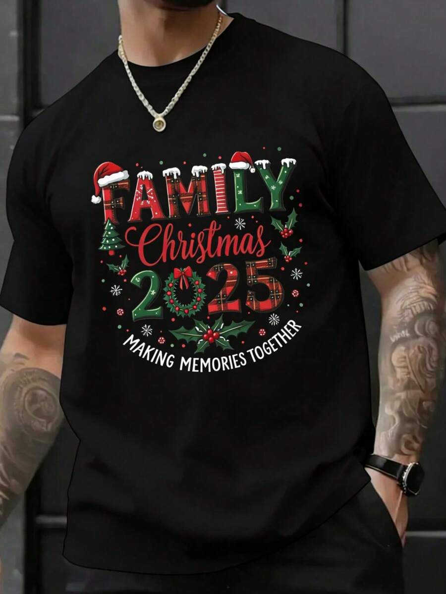 

Suitable For All Seasons Unisex s 2026 Christmas Family Pattern T-Shirt M