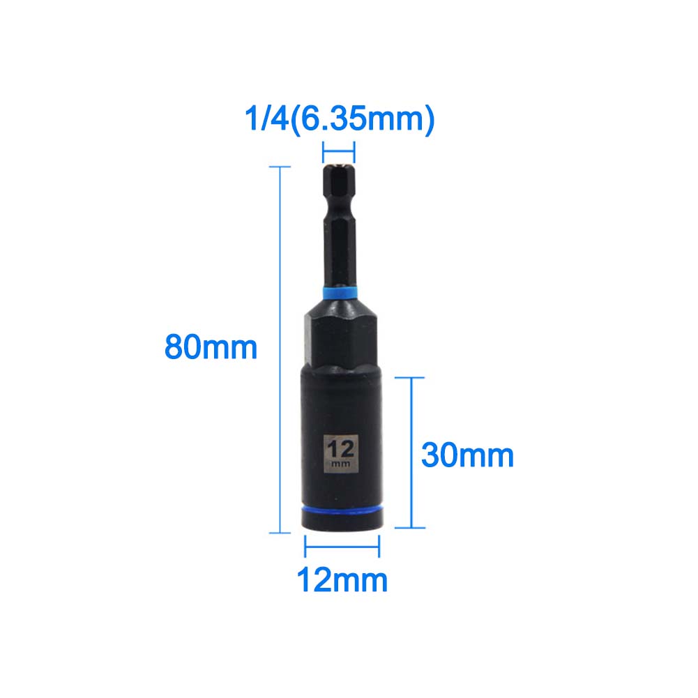 80mm Hex Socket Nut Driver Drill Bit Adapter 1/3/5pcs Socket Wrench Extension Sleeve 6/8/10/12/14mm Tools Socket Adapter