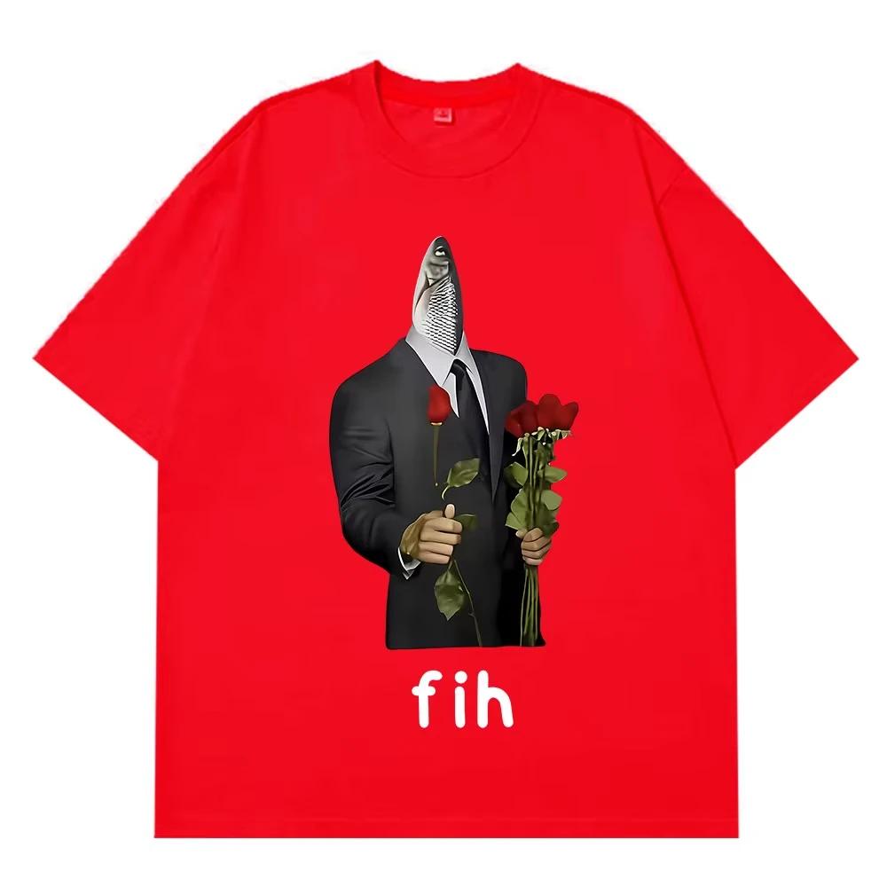 Fih GentleUnisex Funny Misspelled Fish Meme Fih Calling Humor TShirt Fishing Lover FisherUnisex Novelty Gift Outdoor Clothes Y2k Tees S