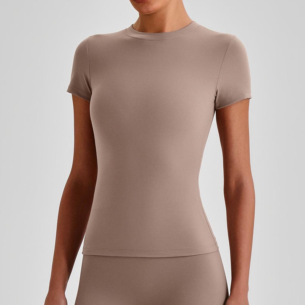 Yoga short-sleeved women's tight-fitting short yoga clothes casual quick-drying sports T-shirt running fitness top 1009