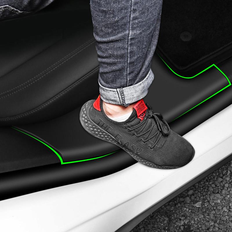 

Для Tesla Model Y 2022 2023, защита заднего порога автомобиля, TPE, защитная противоударная накладка, скрытые защитные аксессуары, 2 шт./компл.