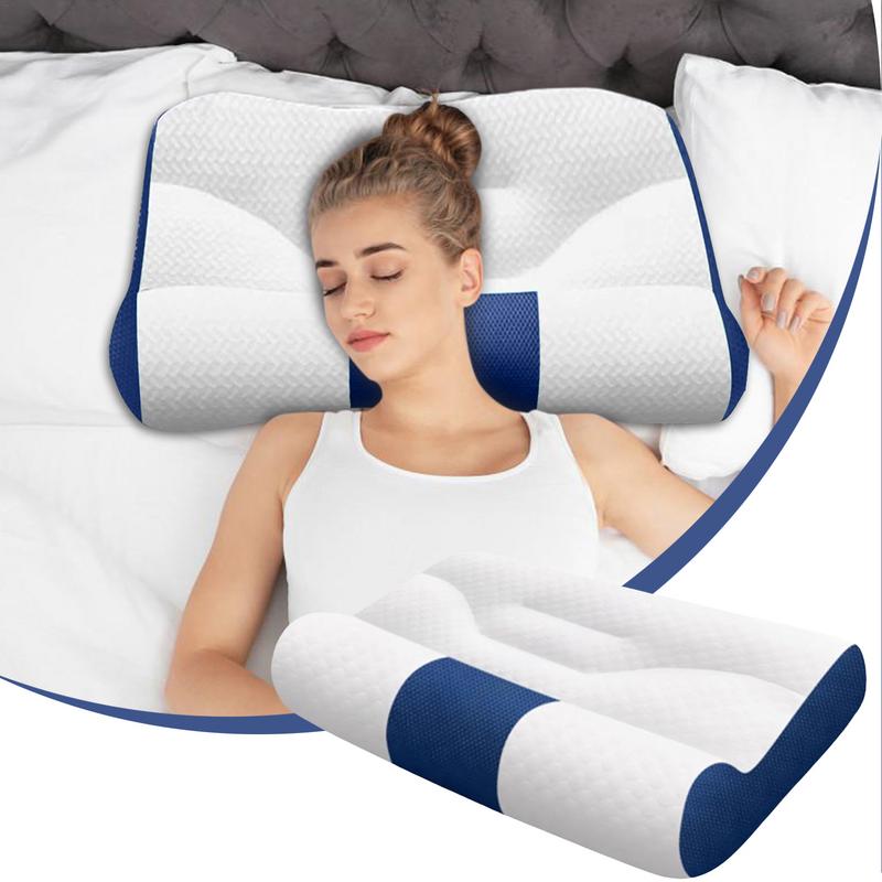 Cervical Neck Pillow Ergonomic Contour Bed Pillow Breathable Height Adjustable Orthopedic Neck Pillow For Sleeping Bedroom