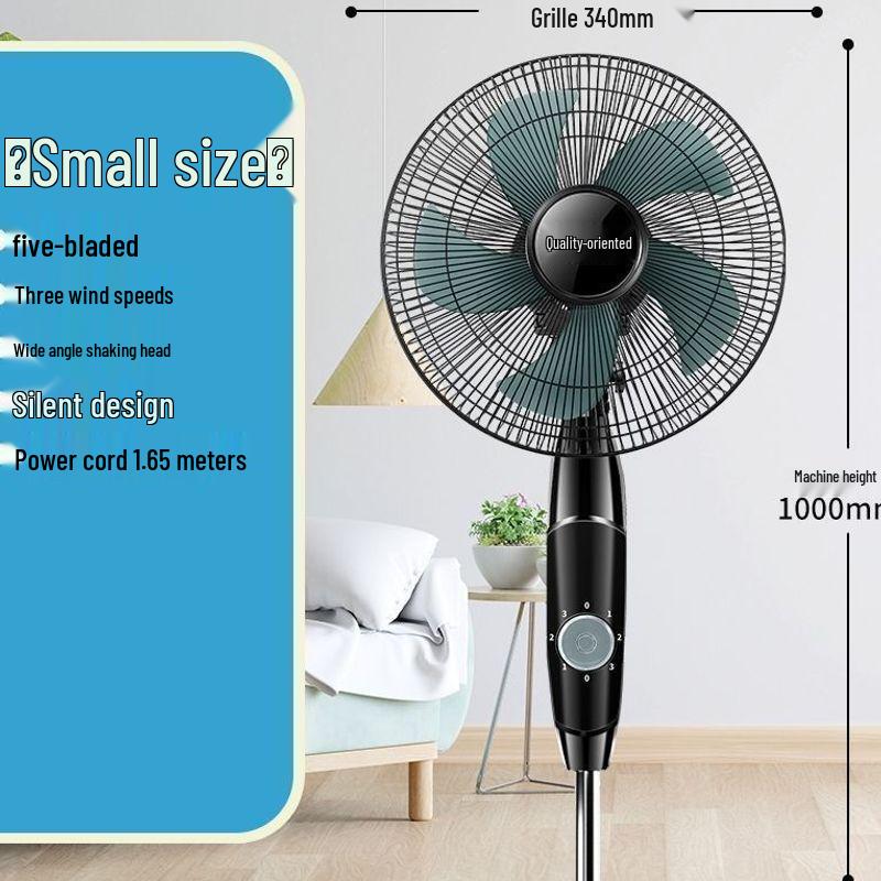 Silent Energy-Saving Electric Fan: Remote-Controlled Oscillating Floor/Desk Fan with Mechanical Timer, Vertical Design & Large Wind Output