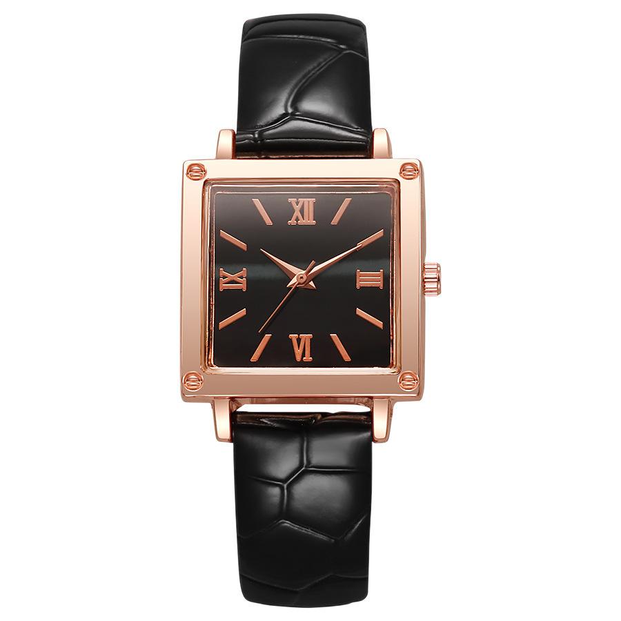Fashion Women'S Crocodile Belt Watch Square Roman Numerals Women'S Student Quartz Watch