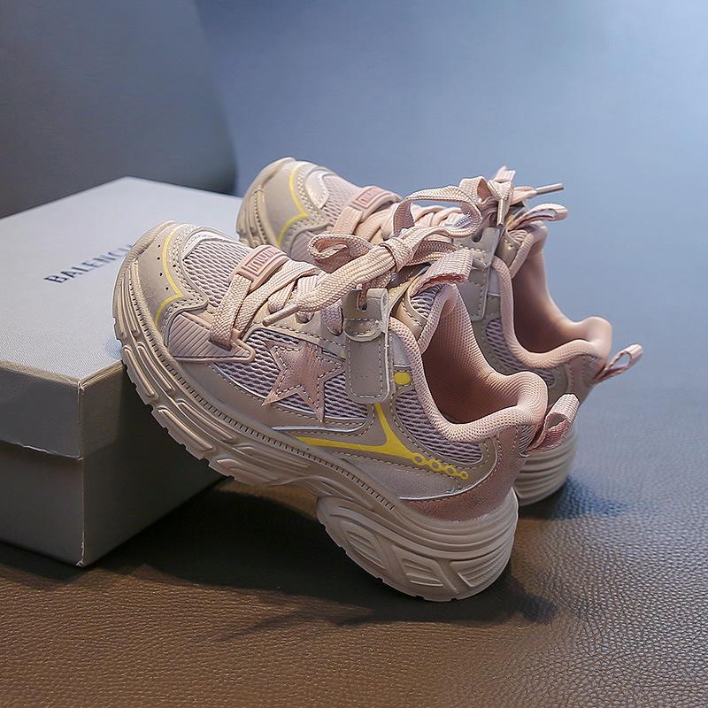 Children's 2025 autumn new soft-soled non-slip sneakers mesh breathable boys and girls dad shoes