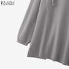 ZANZEA Women Casual V-Neck Long Sleeve Autumnn Pullover Thin Hoodies