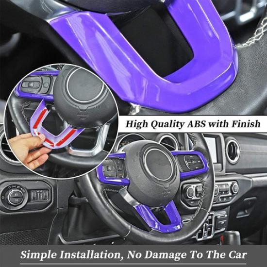 Steering Wheel Trim Cover Inner Decoration Accessories for Jeep Wrangler JL JT