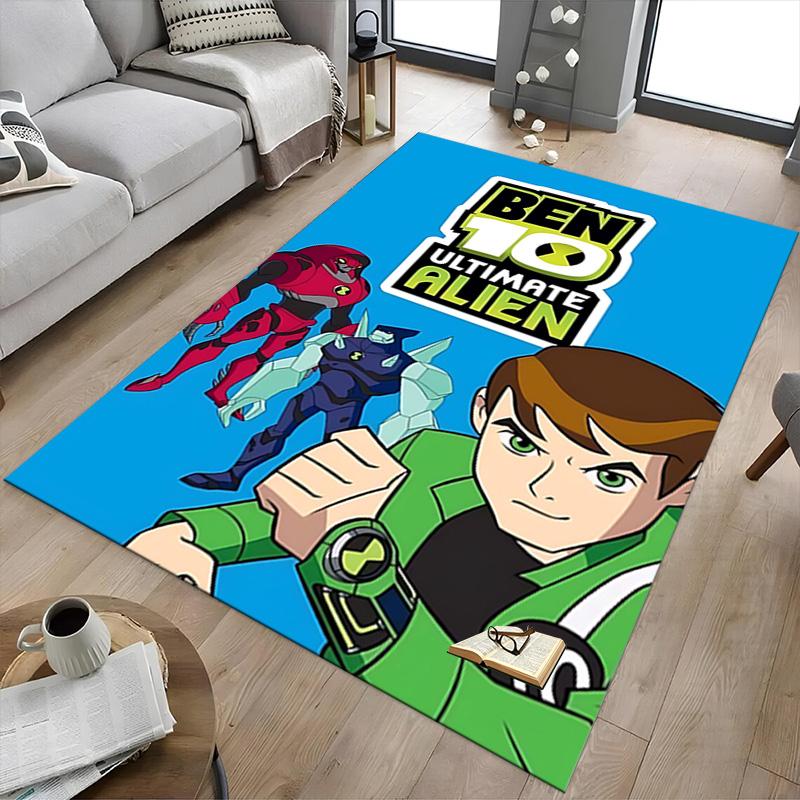 1pc Ben Ultimate Alien Carpet for Playroom Bedroom Living Room Sofa Home Decor,kids Game Area Rug Non-slip Floor Mat Y73044