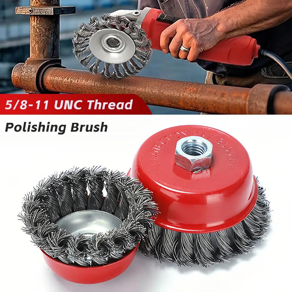 Bench Grinder Special Stainless Steel Wire Wheel Brush 5/8-11 M14x2 for Polishing Cleaning Paint Abrasive Tool Parts