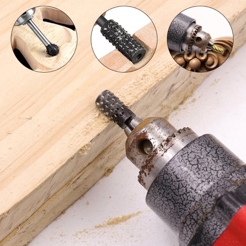 10Pcs Drill Bit Rotary Rasp File Set for Woodworking Knife Wood Carving Tool Carpentry Wood Cutting Tools Bit Set