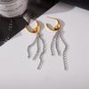 Jieding titanium steel color matching fringed earrings niche stud earrings stainless steel jewelry earrings
