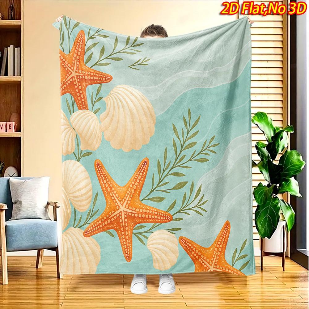 Throw Blanket Summer Beach Motif Large Lightweight Cover For Bedroom Couch And Relaxing Vacation Home Accent