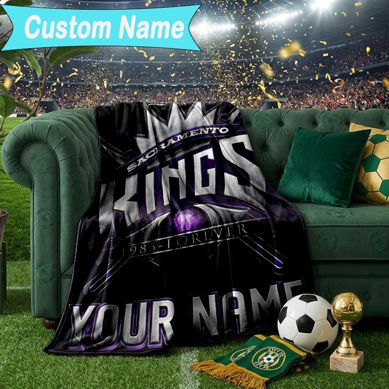 Custom Name Blanket Sacramento Basketball Logo Blanket Bedding Blanket for Travel, Camping, Living Rooms, Offices, Sofas, Fan Christmas gift