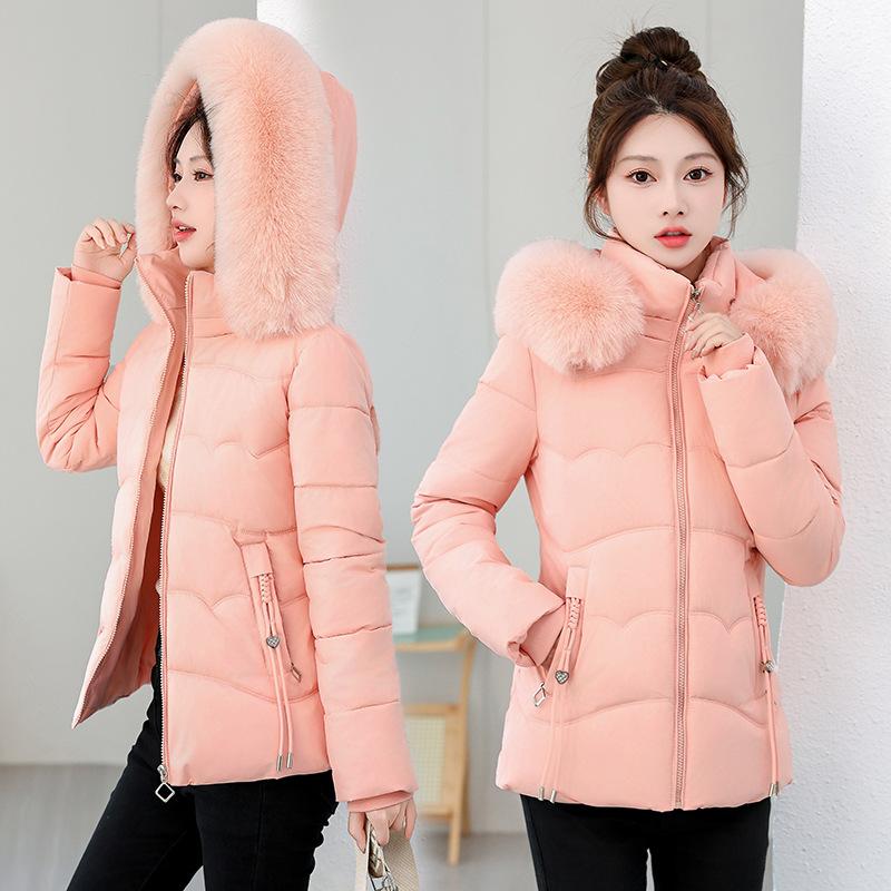 Short cotton-padded clothes women's new winter big fur collar cotton-padded clothes warm and cold-resistant cotton-padded jackets