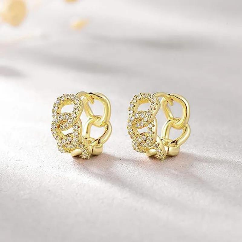 Exquisite Sweet Cool Street Pography With Zircon Inlaid Women'S Ear Buckle Shining Sweet Fashion Simple Accessories