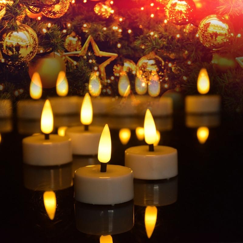 12pcs Mini LED Tea Lights Battery Operated Tealight Flameless Candle Wedding Lights for Christmas Birthday Party Decor