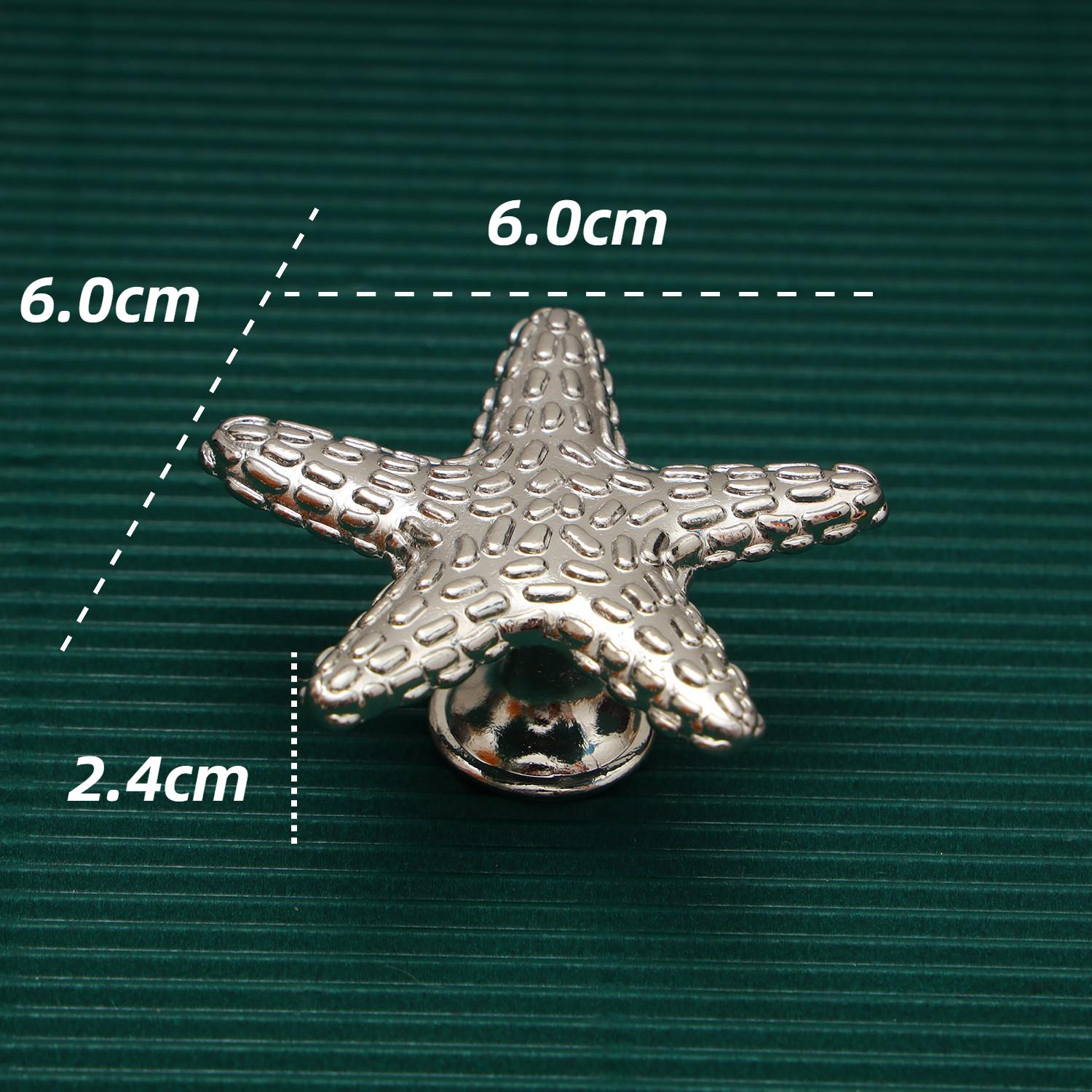 

Ручки для ящиків зі срібного цинкового сплаву Ручки для кухонних шаф Меблеві ручки Креативні меблеві ручки для шаф і ящиків Starfish