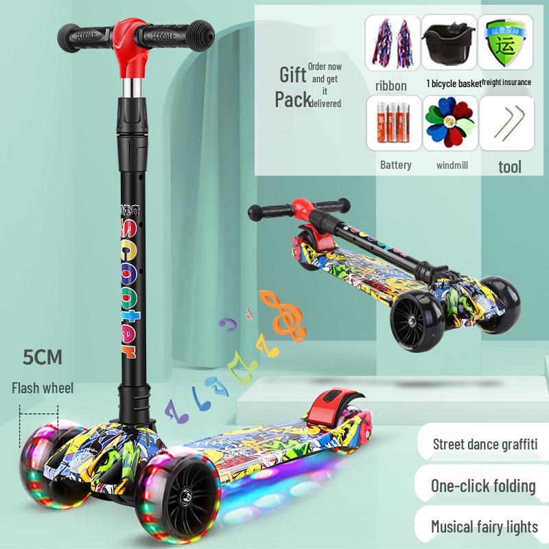 Kinder-Klapproller mit blinkenden Rädern für 2-8 Jahre