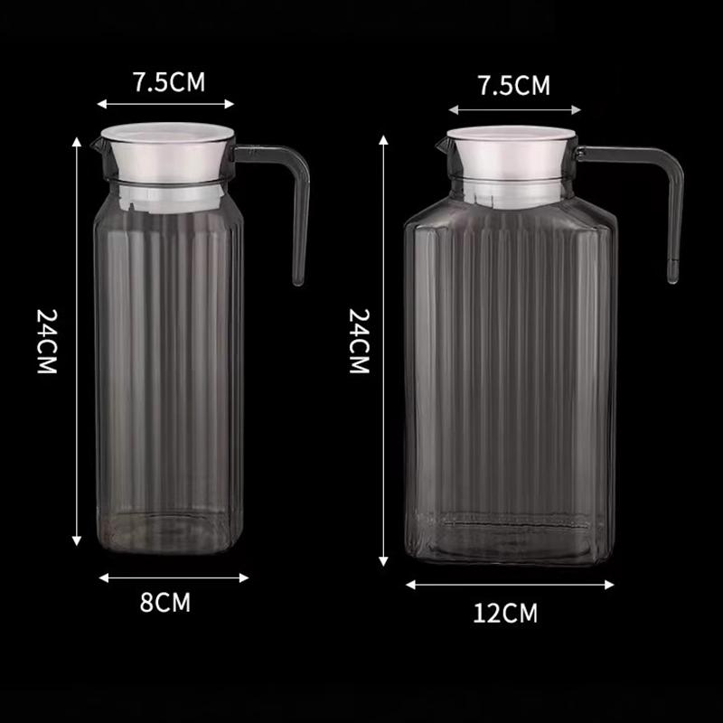 Water Juice Jug Pitcher Plastic Transparent Bottle For Storing Fresh Juices And Drinks For Kitchen Fridge Drink Storage Pot