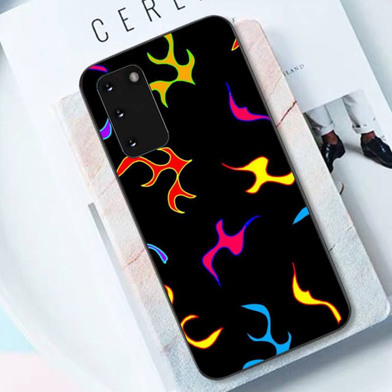 

Модный облегающий чехол для телефона с красным пламенем для Samsung S10 21 20 9 8 plus lite S20 UlTRA 7edge Samsung S21FE