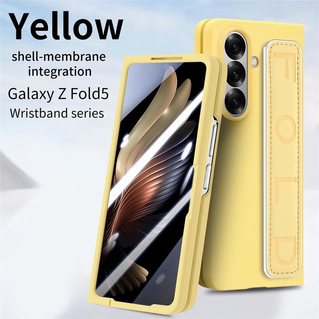 ZFold7 Elastic Rope Wristband Phone Case with Integrated Shell & Skin-Feel PC Spray for Foldable Screen